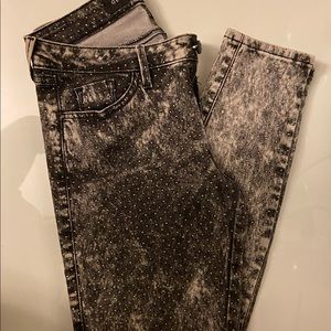 Guess Brittney Mid Rise Gold Dot Denim Leggings